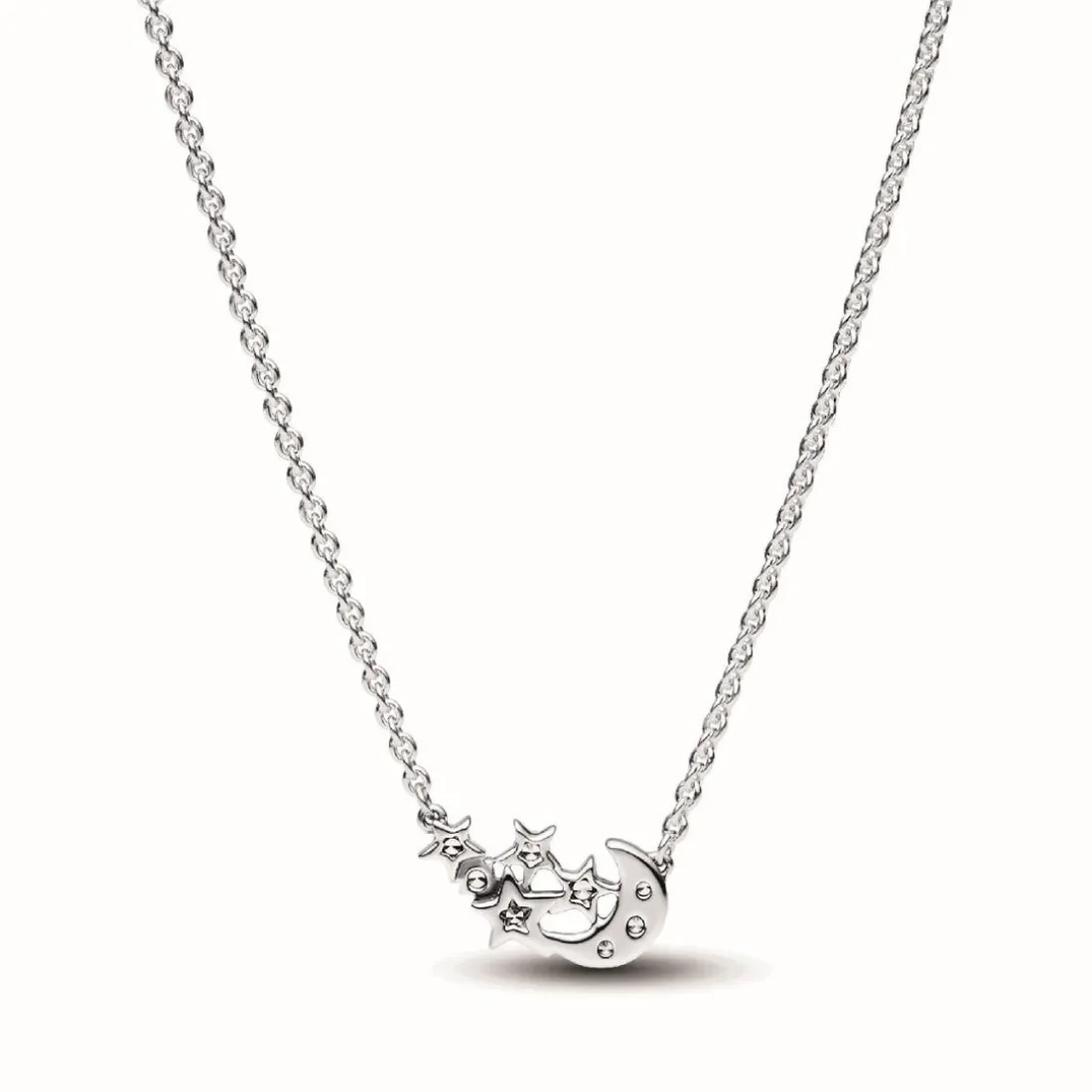 Collier Étoile et Lune Scintillantes en Argent 925/1000 - Pandora Moments