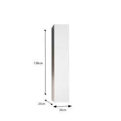 Colonne 1 Porte à poser Sienna laqué brillant blanc Système Push Pull 138 cm