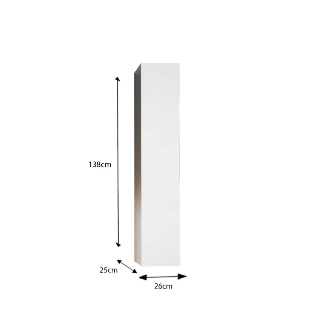 Colonne 1 Porte à poser Sienna laqué brillant blanc Système Push Pull 138 cm