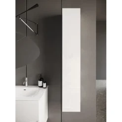 Colonne 1 Porte à poser Sienna laqué brillant blanc Système Push Pull 138 cm