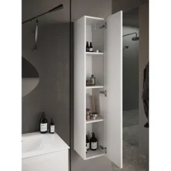 Colonne 1 Porte à poser Sienna laqué brillant blanc Système Push Pull 138 cm