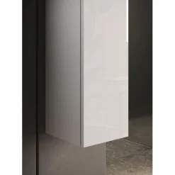Colonne 1 Porte à poser Sienna laqué brillant blanc Système Push Pull 138 cm