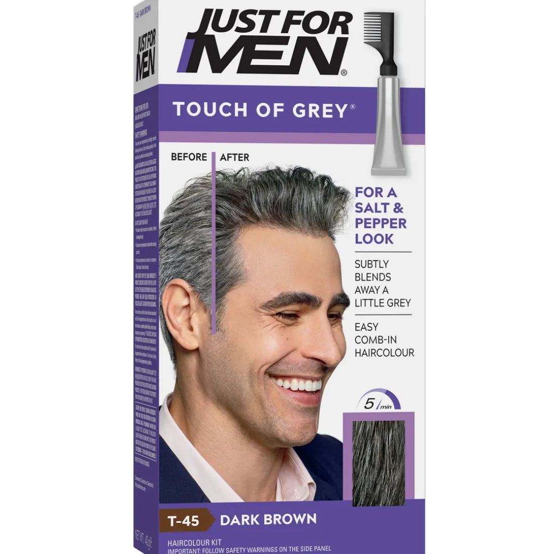 COLORATION CHEVEUX HOMME - Gris Châtain Foncé-Just For Men
