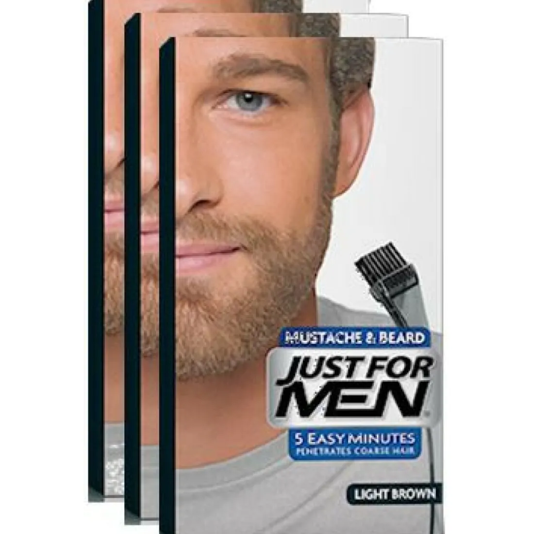 COLORATIONS BARBE Châtain Clair - PACK 3-Just For Men