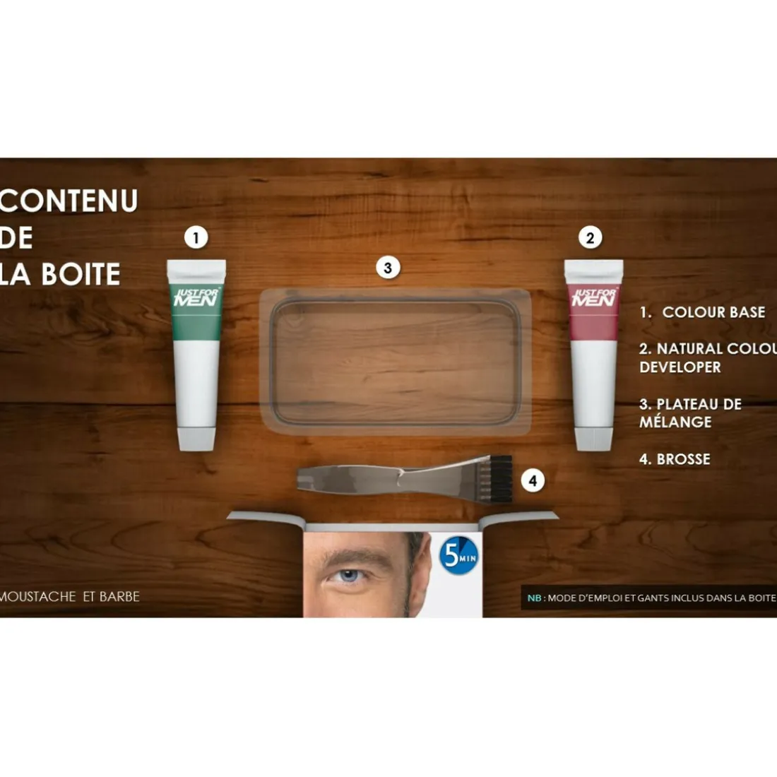 COLORATIONS BARBE Châtain - PACK 3-Just For Men