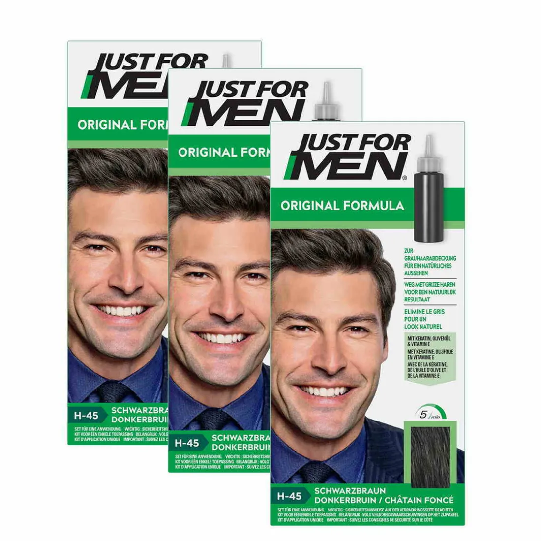 COLORATIONS CHEVEUX Châtain foncé - PACK 3-Just For Men