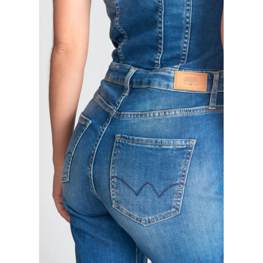 Combinaison droit en jeans VIENNE bleu