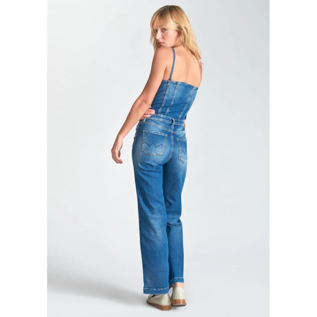 Combinaison droit en jeans VIENNE bleu
