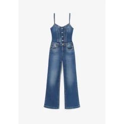 Combinaison droit en jeans VIENNE bleu