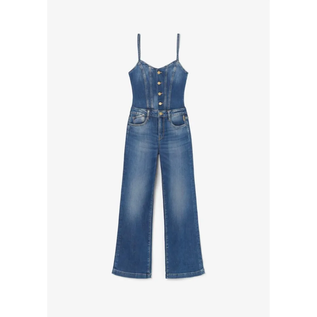 Combinaison droit en jeans VIENNE bleu