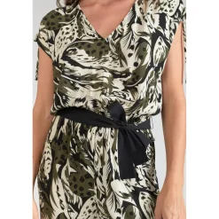Combinaison droit HELOISE vert en viscose