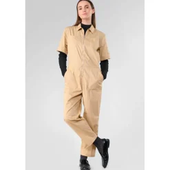 Combinaison droit WIDE beige Lucie en coton