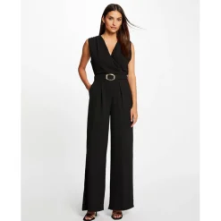 Combinaison jambe large détail boucle noir