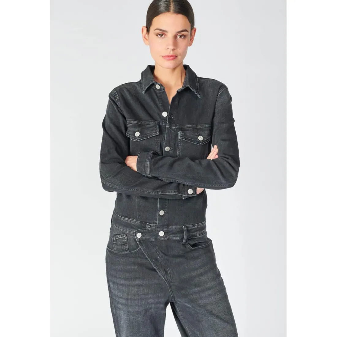 Combinaison loose, large en jeans COSA noir