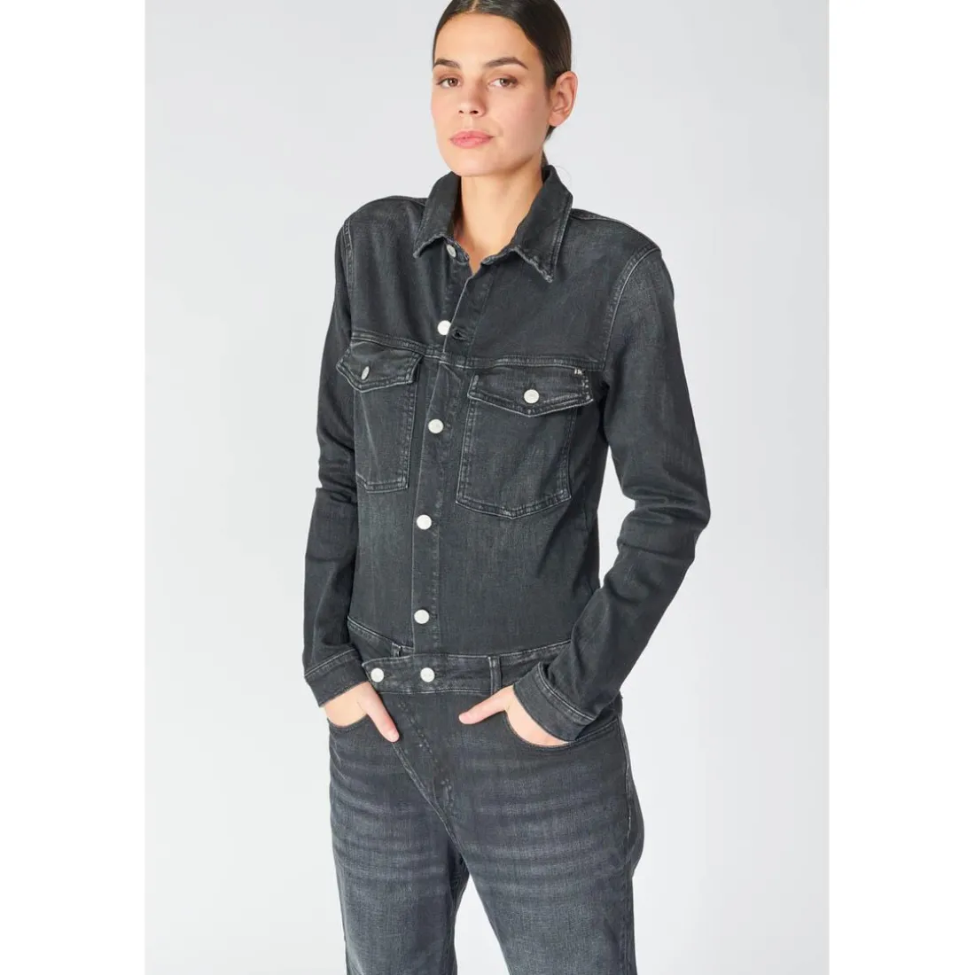 Combinaison loose, large en jeans COSA noir