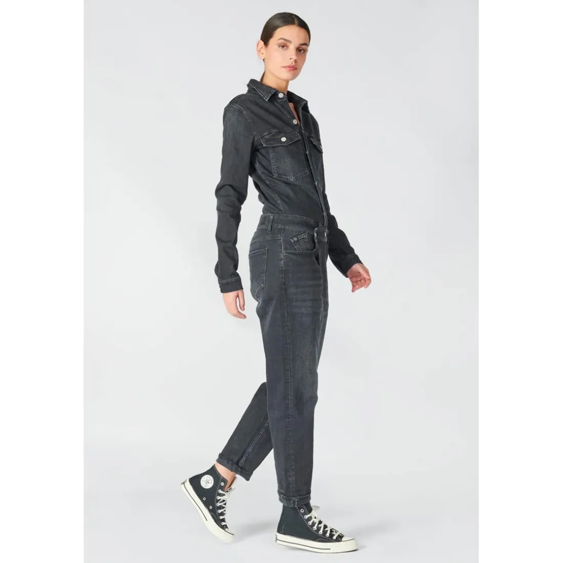 Combinaison loose, large en jeans COSA noir