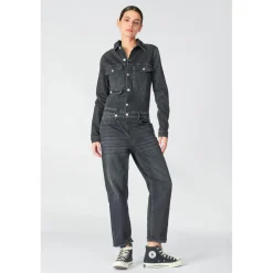 Combinaison loose, large en jeans COSA noir