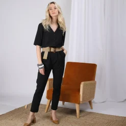 Combinaison pantalon Mado Réédition en coton noir