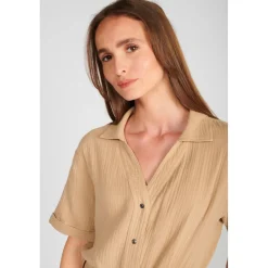 Combinaison short AYOTE beige Molly marron en coton