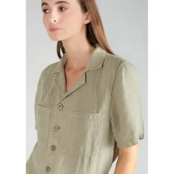Combinaison short BARASSE blanc en lin