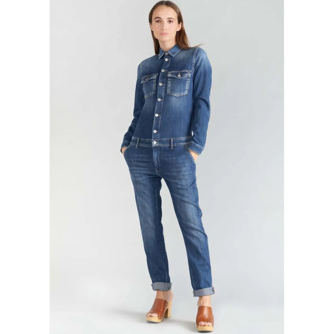 Combinaison skinny en jeans SENA bleu