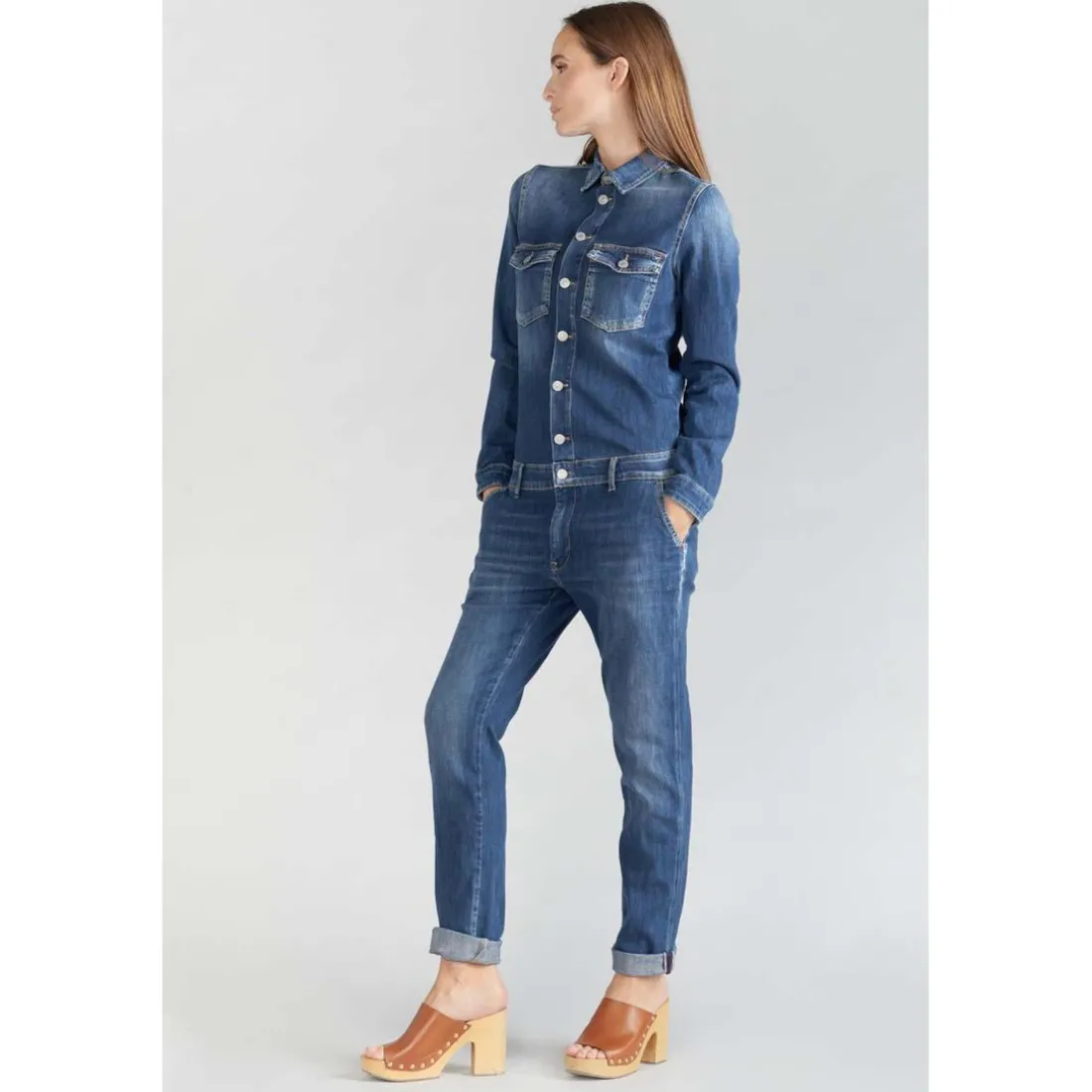 Combinaison skinny en jeans SENA bleu