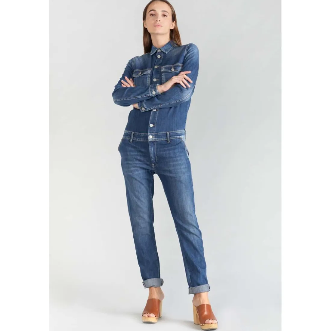 Combinaison skinny en jeans SENA bleu
