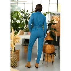 Combi-Pantalon REVE D bleu en coton