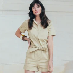Combishort saharienne Camelia Réédition beige en coton
