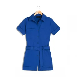 Combishort saharienne Camelia Réédition bleu en coton
