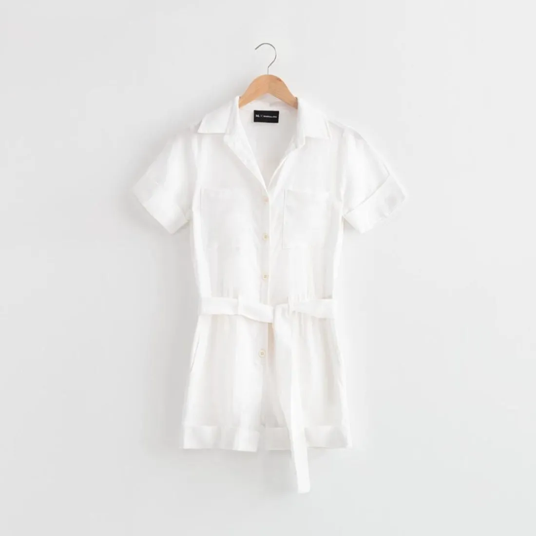 Combishort saharienne en Lin Camelia Réédition blanc