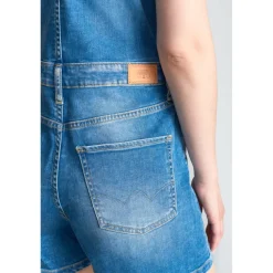 Combishort salopette en jeans SOFIA bleu Fleur