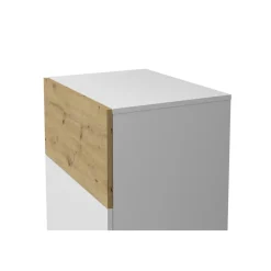 Commode 1 porte 1 tiroir BELM 2 blanc et naturel