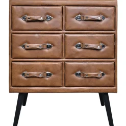 Commode 6 tiroirs Bardo Simili P.U. Marron