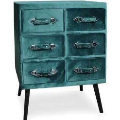 Commode 6 tiroirs Bardo Velours Vert