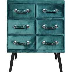 Commode 6 tiroirs Bardo Velours Vert