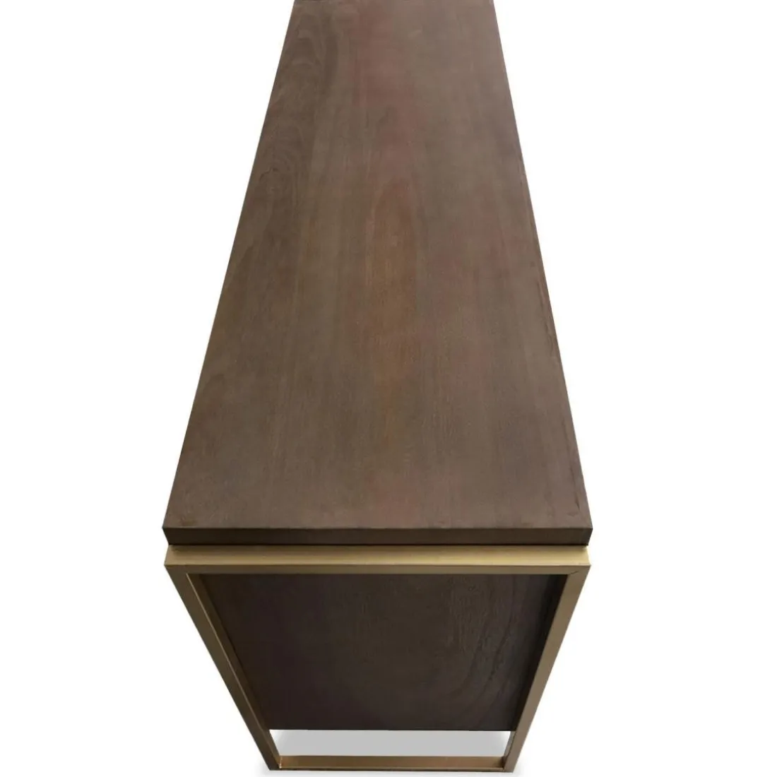 Commode 6 tiroirs Edgar Bois Marron et Métal Or