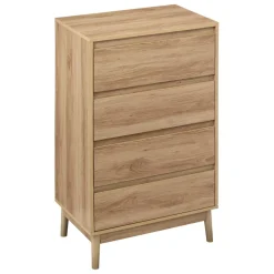 Commode 4 tiroirs effet chêne naturel ABANA