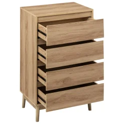 Commode 4 tiroirs effet chêne naturel ABANA
