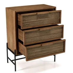 Commode 3 tiroirs en bois de teck recyclé