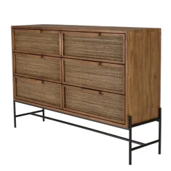 Commode 6 tiroirs en bois de teck recyclé