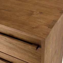 Commode 3 tiroirs en bois de teck recyclé pieds en métal noir