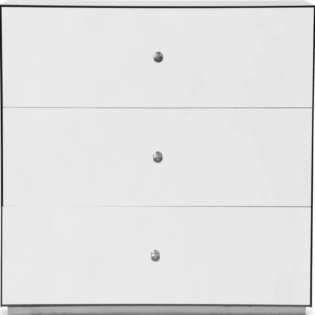 Commode 3 Tiroirs NARCISSAL En Miroir Pied Argent