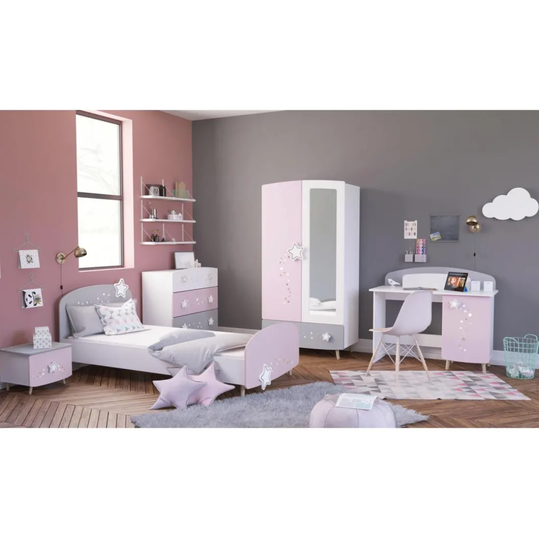 Commode 3 tiroirs étoiles