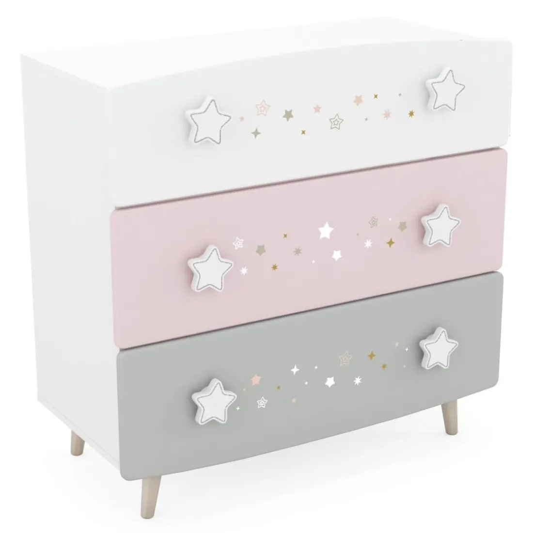 Commode 3 tiroirs étoiles