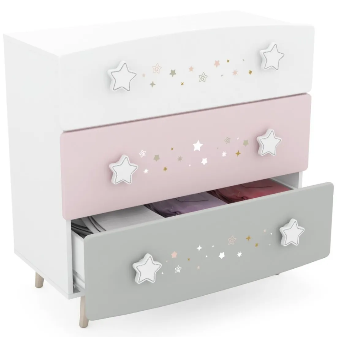 Commode 3 tiroirs étoiles