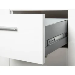 Commode CORBET 1 Porte 4 Tiroirs Blanc Brillant