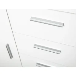 Commode CORBET 1 Porte 4 Tiroirs Blanc Brillant