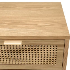 Commode couleur naturel 3 tiroirs cannage RODRIGO