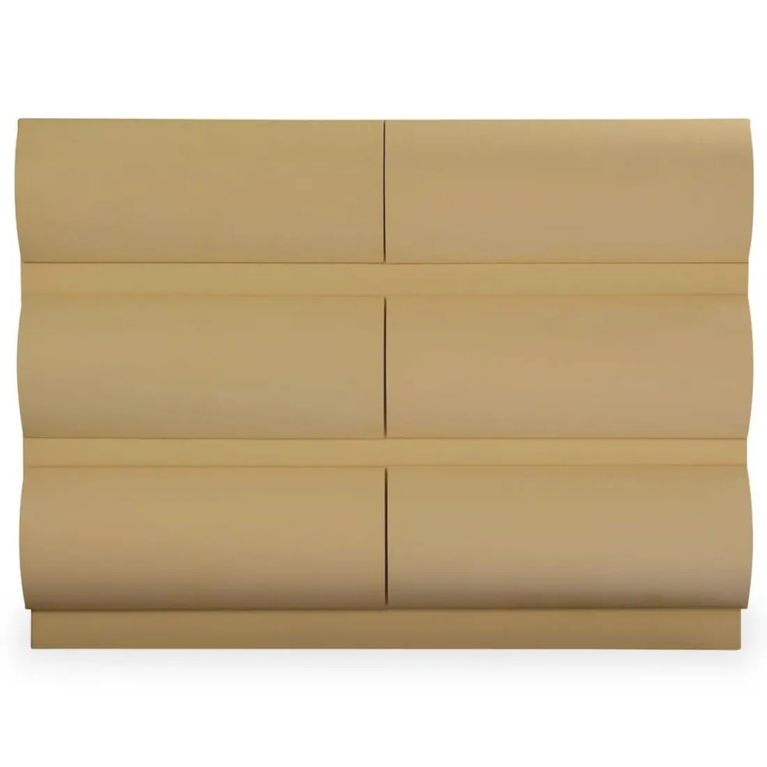 Commode design 6 tiroirs arrondis Mezade Beige